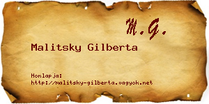 Malitsky Gilberta névjegykártya